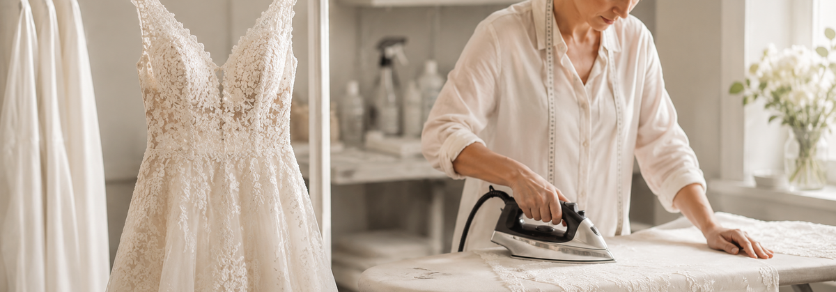 Brautkleid-Reparatur und Bügeln im Atelier – Care & Repair Service Berlin