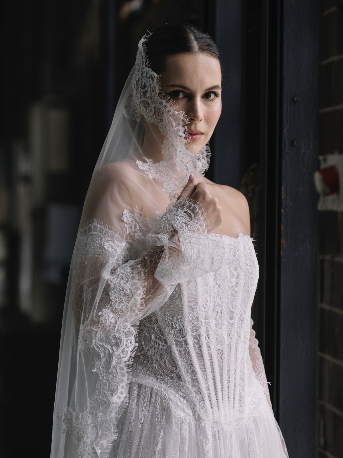 Wedding dress with corset bodice and sheer sleeves – Atelier Jana Paulin