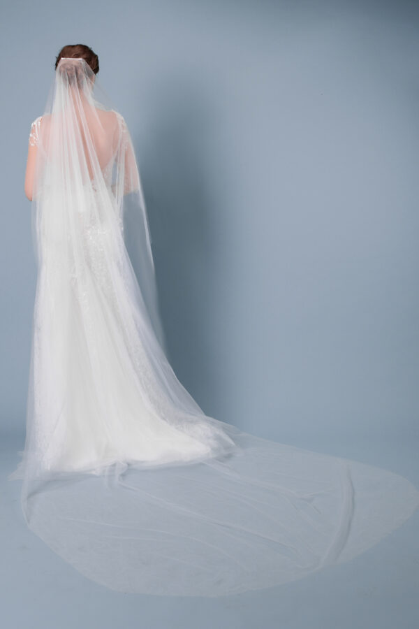 Brautschleier schlicht - Ivory mit Kamm - Eine Lage Tüll - Image 4