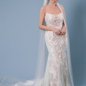 Schleier mit Perlenverlauf Kathedralschleier Ivory online kaufen günstig