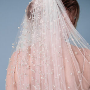 Schleier mit Perlenverlauf Kathedralschleier Ivory Schleier mit Perlenverlauf Kathedralschleier Ivory