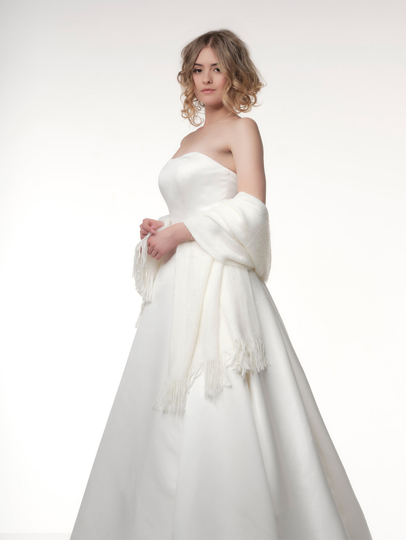 Poirier Brautstola Schal Ivory