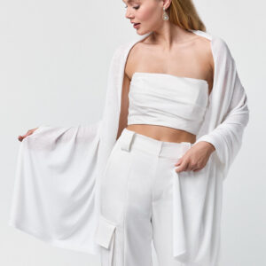 Braut Stola Ivory Wolle